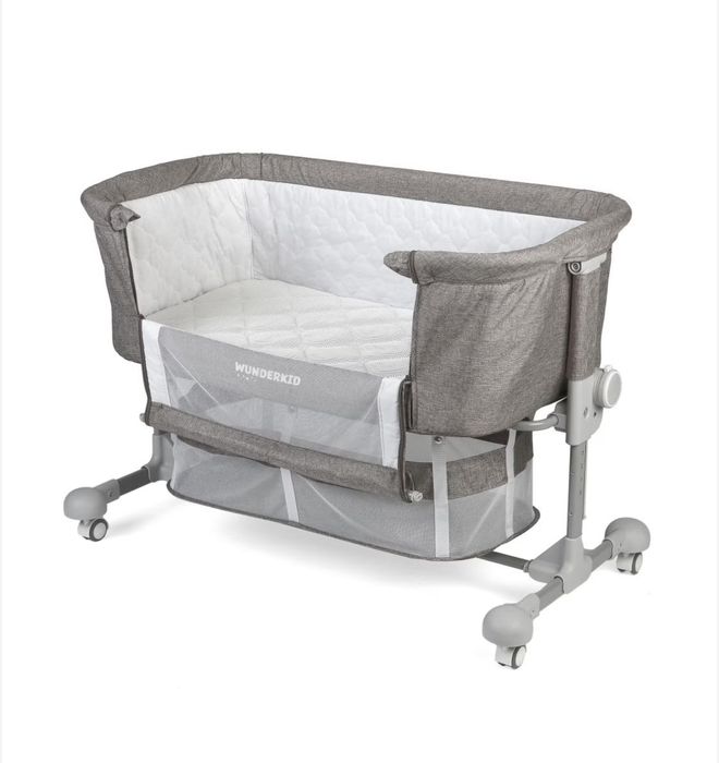 Бебешко легло 2in1 co-sleeper Wunderkid - Sweet Dreams, сив