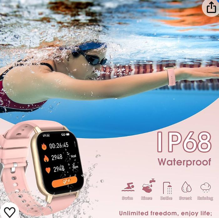 Ceas inteligent Aycy rezistent la apa (roz)  Sigilate !