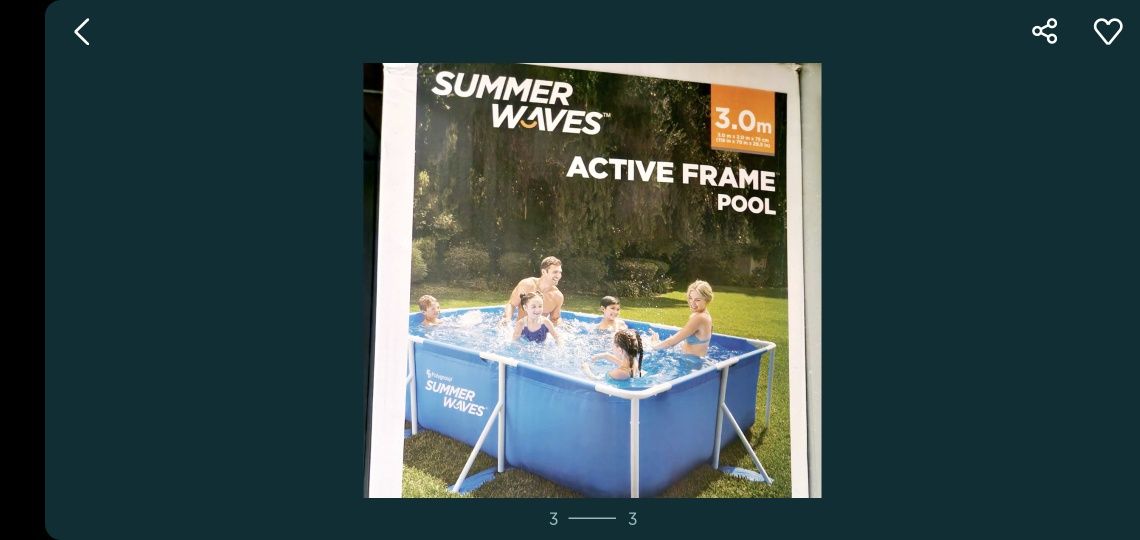Piscina cadru metalic 3x2x0.75m.Summer Waves. Accesorii incluse.