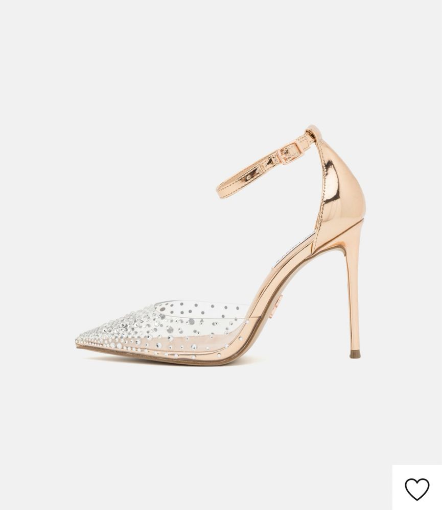 Steve Madden pantofi cu cristale transparenti rose gold