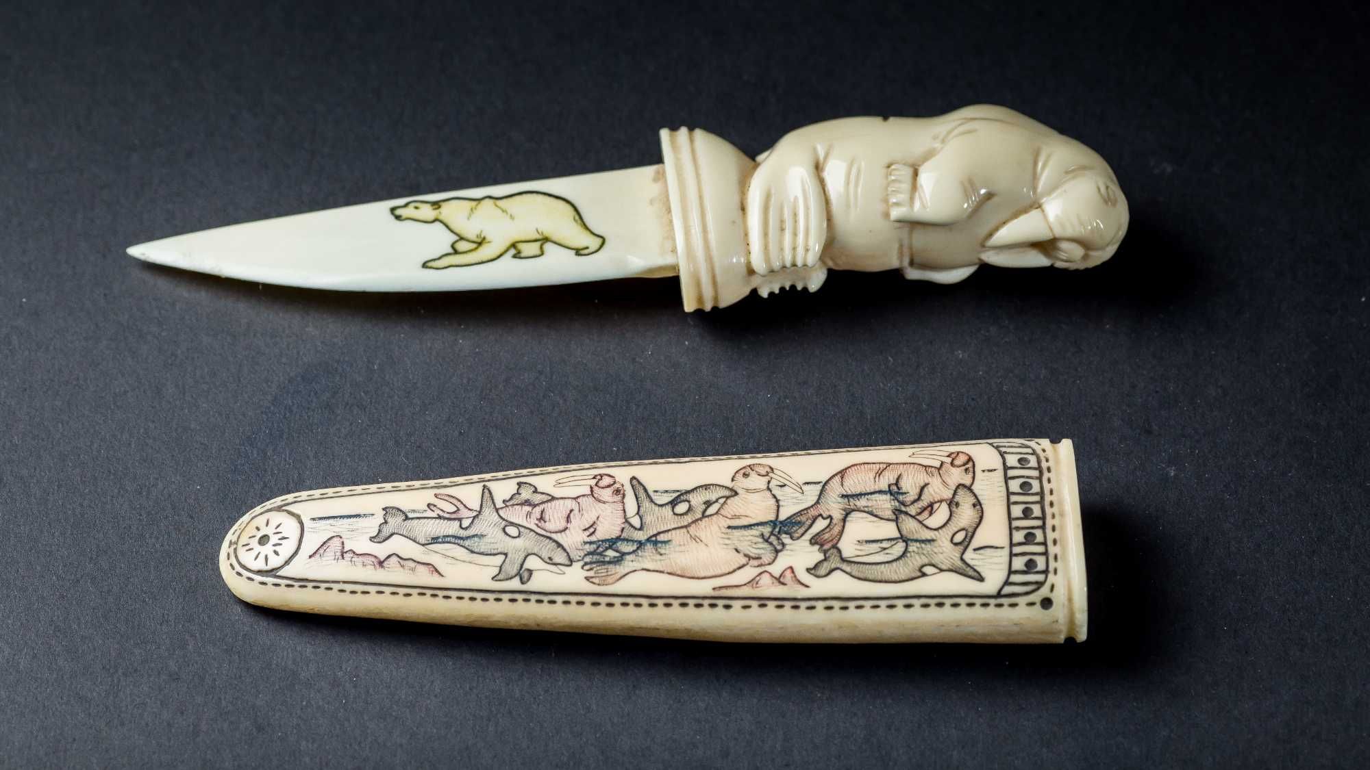 Уникальная коллекция из 7 ножей из благородной кости
