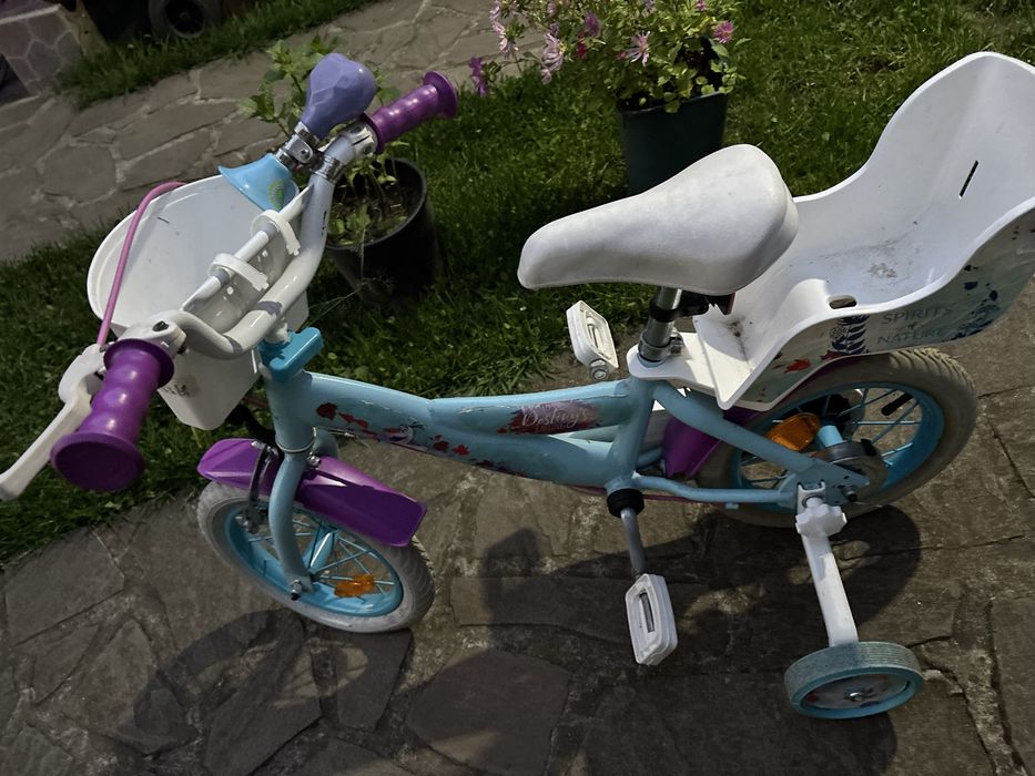 Bicicleta frozen ana si elsa ptr fetite cu roti ajutatoare