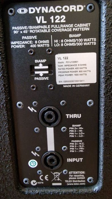 Boxe pasive Dynacord VL 122