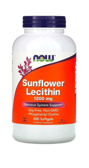 Now sunflower lecithin. Подсолнечный лецитин 1200иг. 200кап