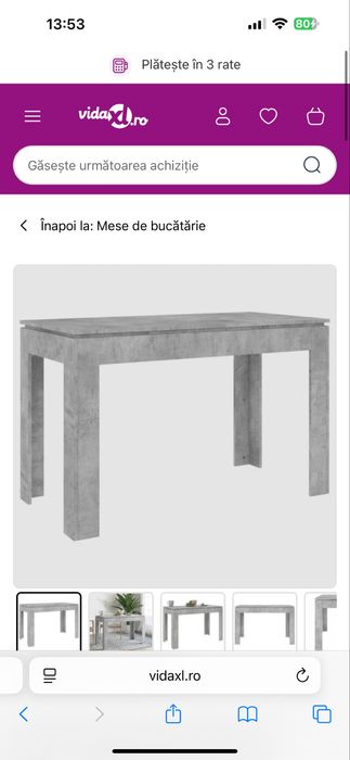 Vand masa de bucatarie gri beton