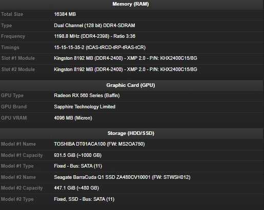 PC Gaming Intel i5-7400 + RX 580 4GB + 16GB RAM + SSD 480GB + HDD 1TB