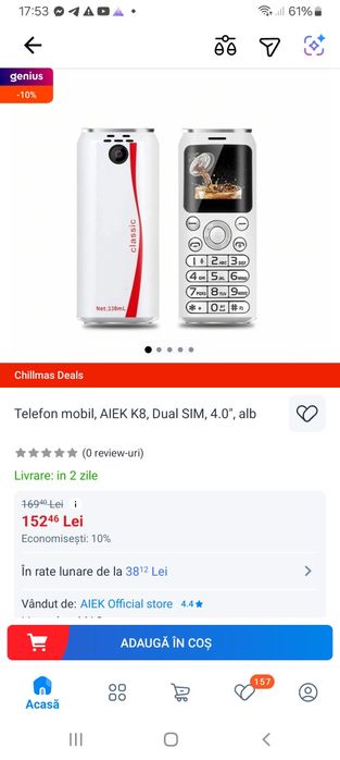 Vamd mini telefon Satrend Aiek k8, sigilat, garantie la Emag