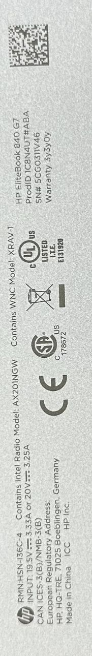 Ноутбук HP Elite book 840 G7