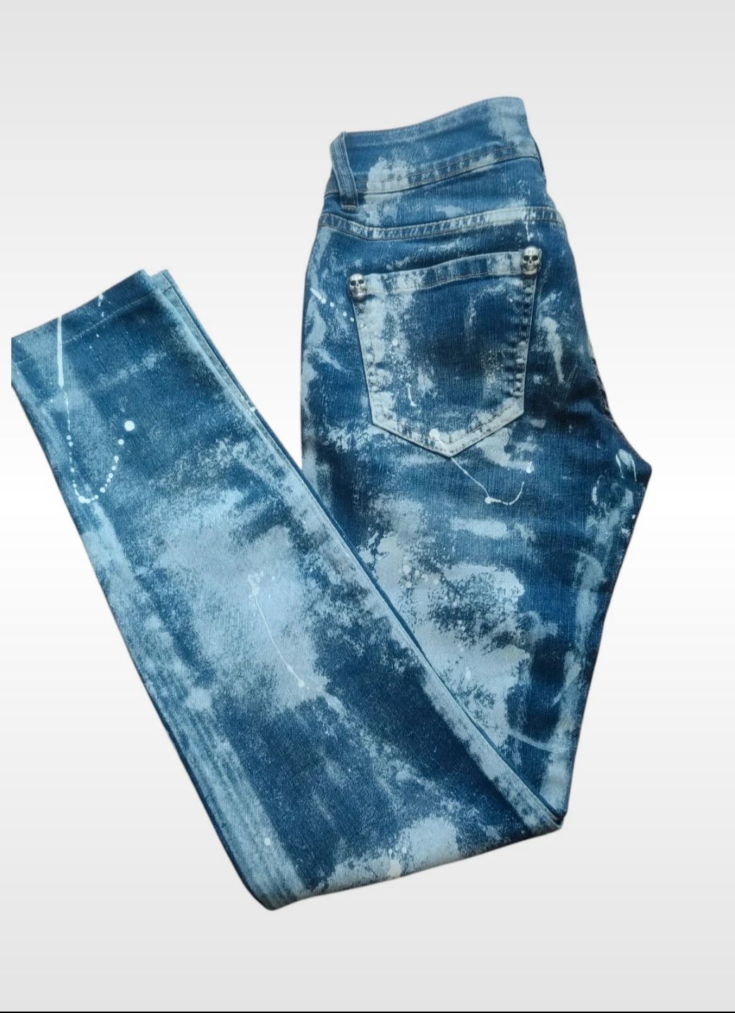Blugi Philipp Plein slim fit mărimea 34 (XS) - Cranii & Design Distres