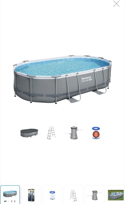 Piscina 5m schelet metalic,scara acces și prelata