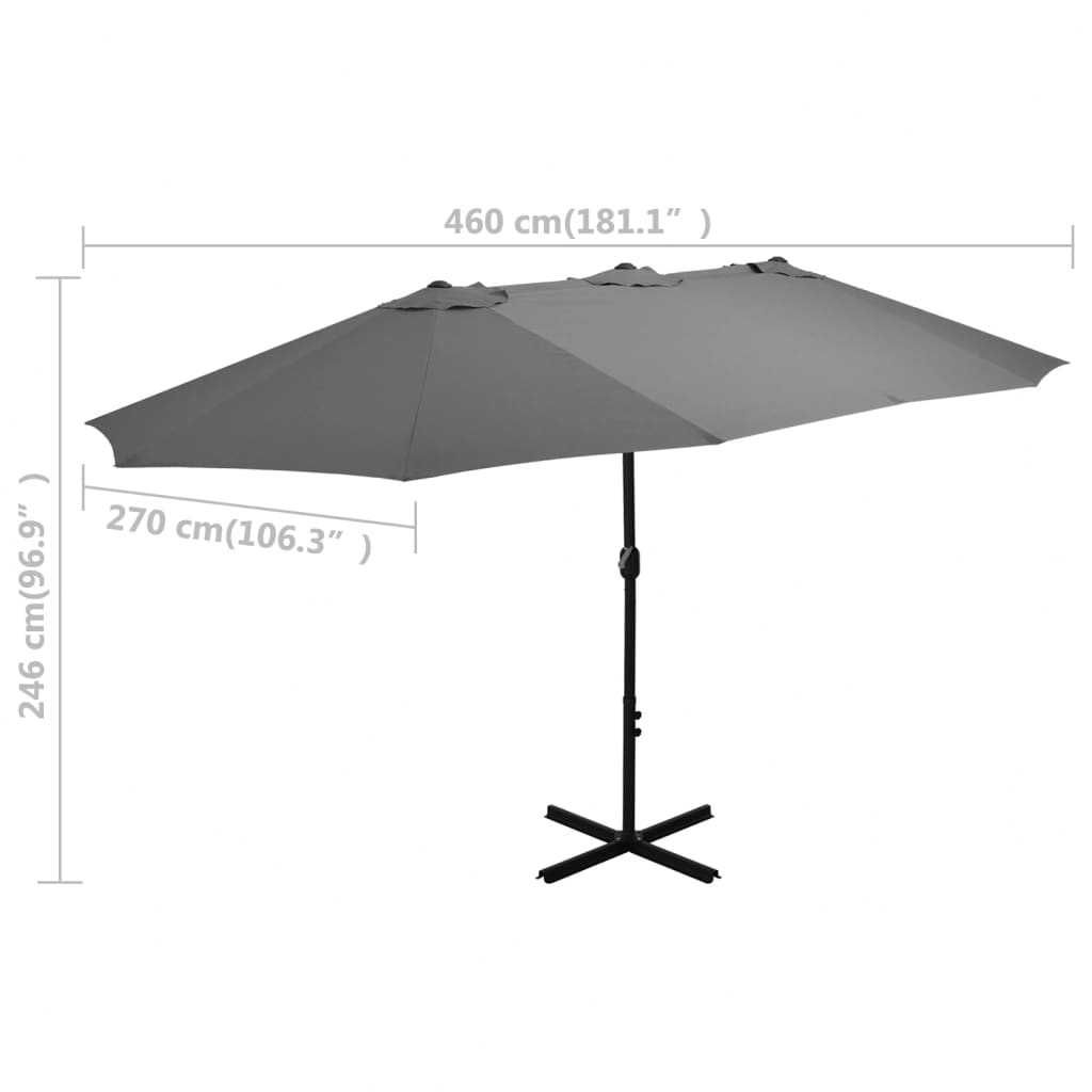 Umbrela de soare gradina/terasa 460×270 cm Gri Antracit LATINA