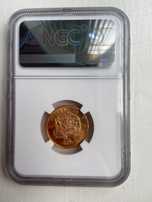 Gradata  NGC Moneda aur 20 lei 1890, Carol I, gradata NGC MS 62