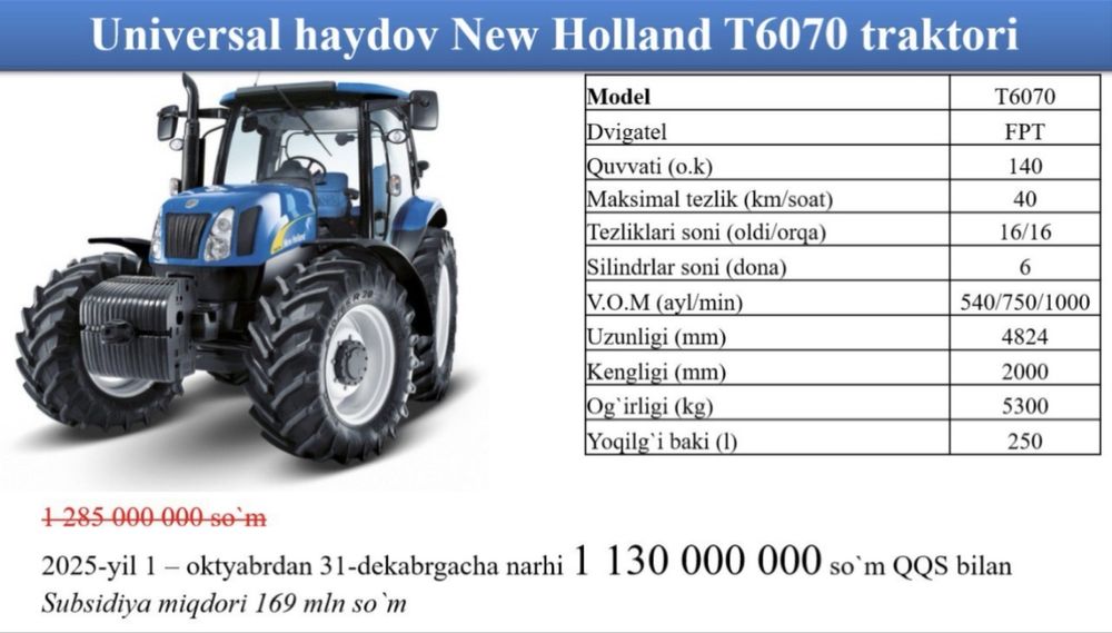New Holland T6070