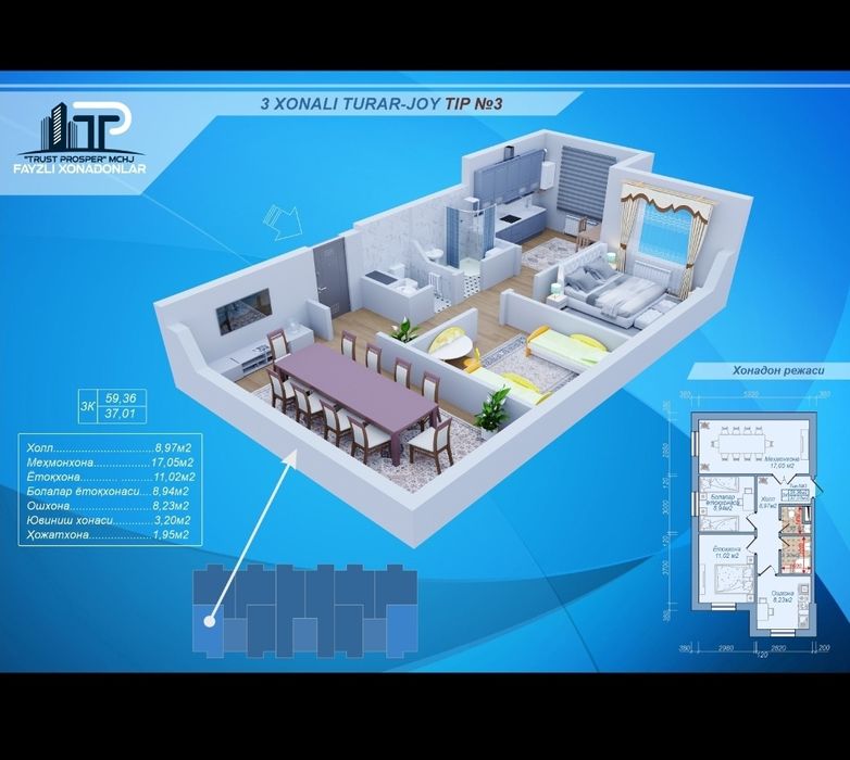Қарши шаҳар марказидан квартира мебел техникалари билансотилади