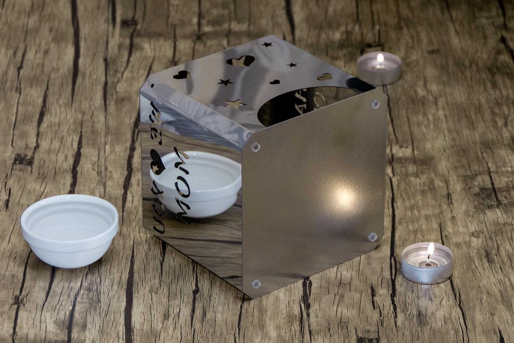 Персонализиран подарък 3 в 1 - свещник, аромолампа, фондю