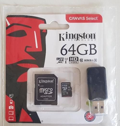 Card de memorie Kingston MicroSDHC 64GB clasa 10, Kit adaptorSD si USB