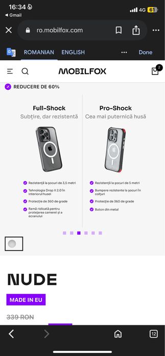 Husa Mobilfox Iph 14 Pro Max (+Folie Sticla Cadou)