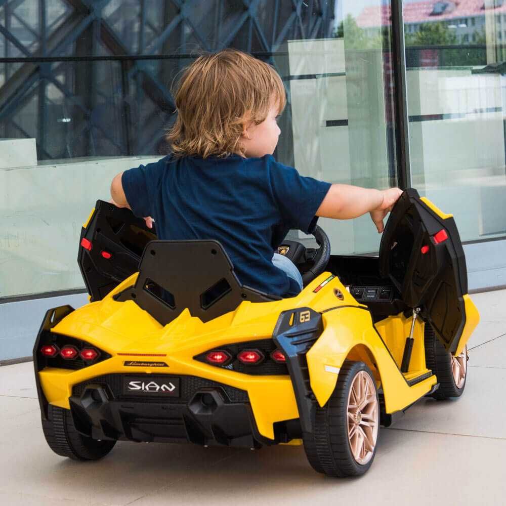 Masinuta electrica pentru copii Lamborghini Sian,4 x 4, galben