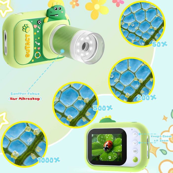 Microscop digital pentru copii, Cameră foto/video, ecran, zoom 1000X