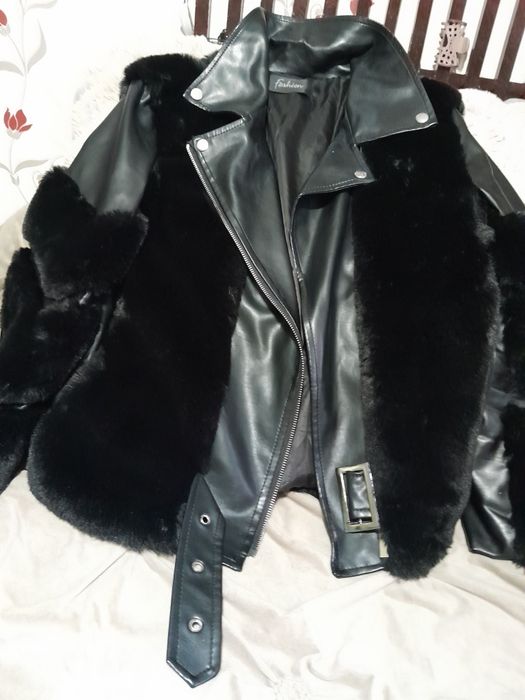 Geaca  din  blana cu piele
