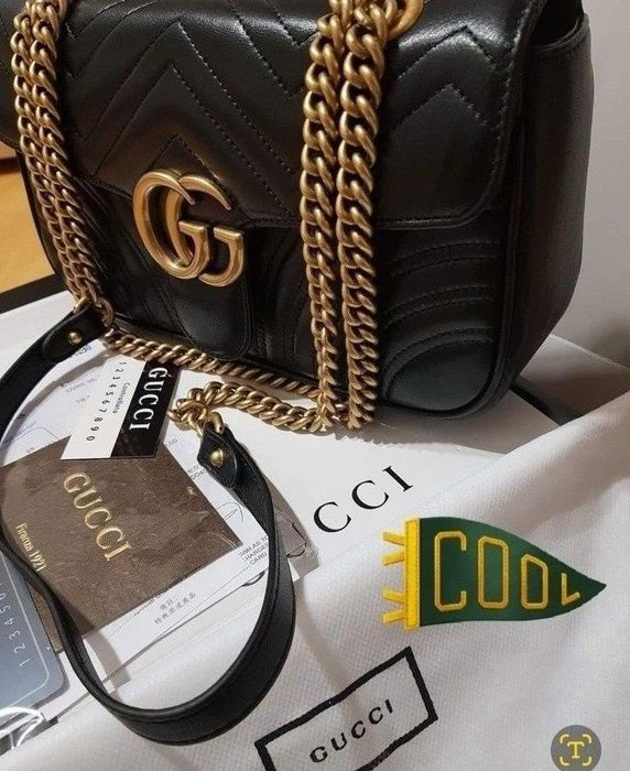 Geanta piele naturala Gucci Marmont,cutie,card,saculet,certificat