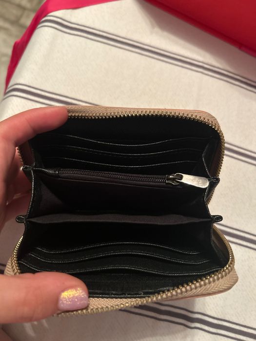 Vicino geanta mica umar si portofel din piele(culoare roz)