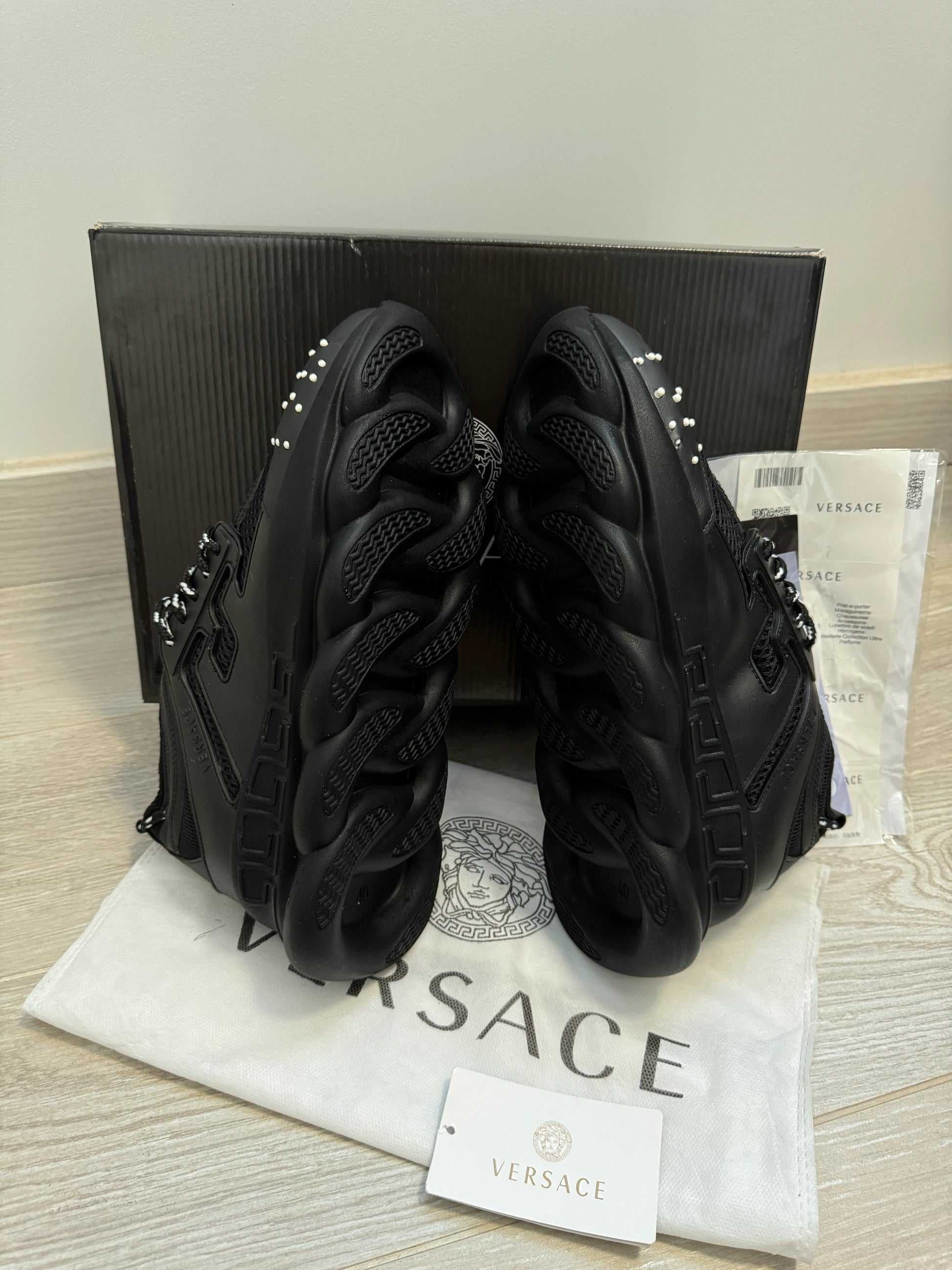Sneakers Versace CHAIN full black transport gratuit si verificare