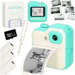 Camera Foto Termica, 3 role hartie termica, Card 32 Gb, Turcoaz