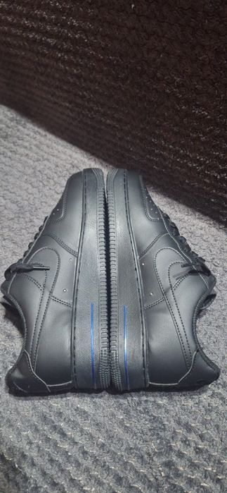 Adidasi Nike Air Force 1 black metalic blue custom