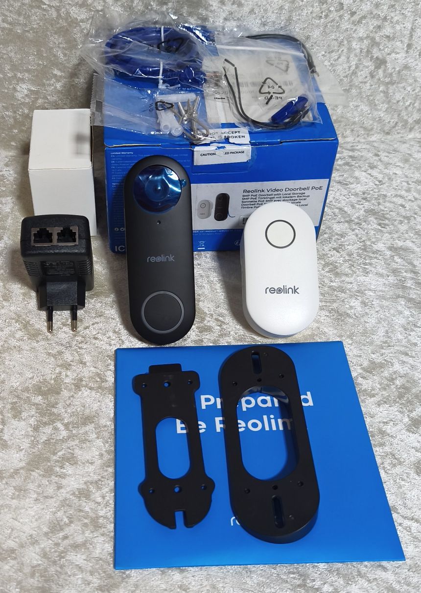 Reolink Видео Звънец 5MP (D340P) 2K+ PoE (Черен)