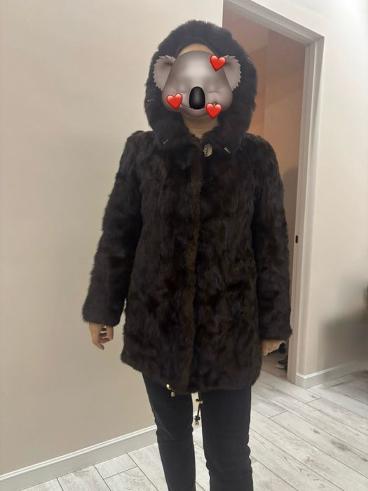 Норковая шуба коричневая