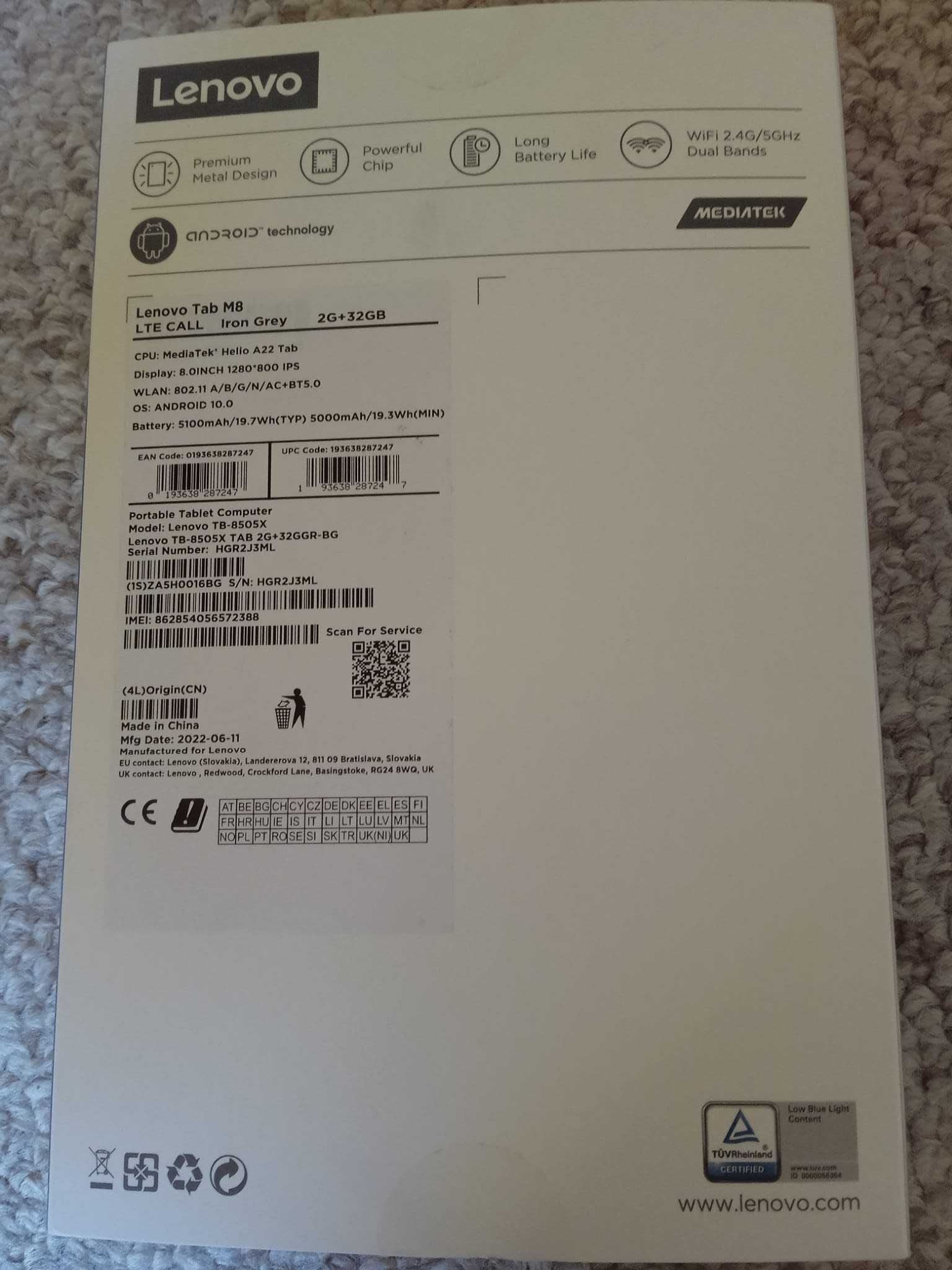 Tableta Lenovo tab M8 HD