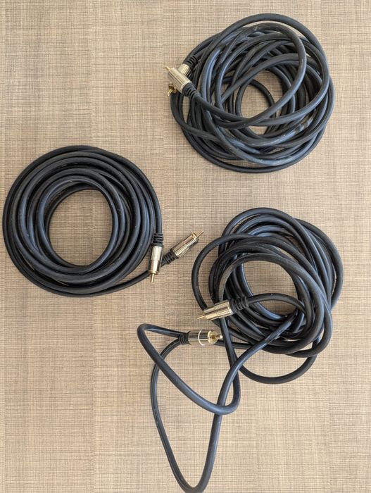 Удължителен кабел за тонколони 5м + 3 свързващи букси (чинчове)