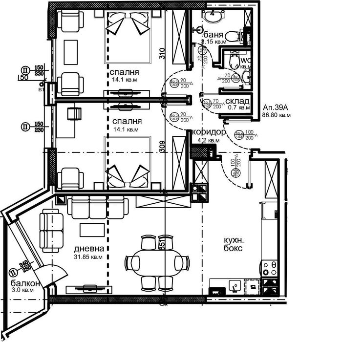 Продава се Тристаен апартамент в София, Красна поляна 2 - 97 кв.м за 1524 €/кв.м - Снимка #1