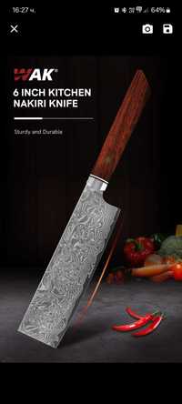Nakiri Damaskus knife/Nakiri Нож Дамаска стомана