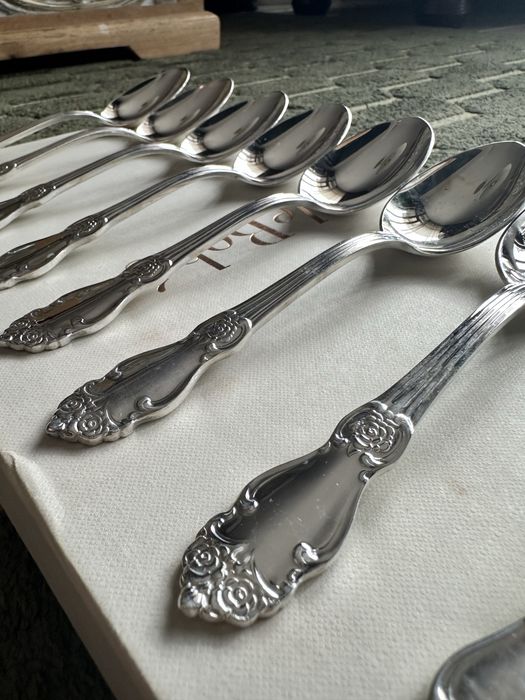 12 бр посребрени старинни супени лъжици с печат, произведени в СССР
