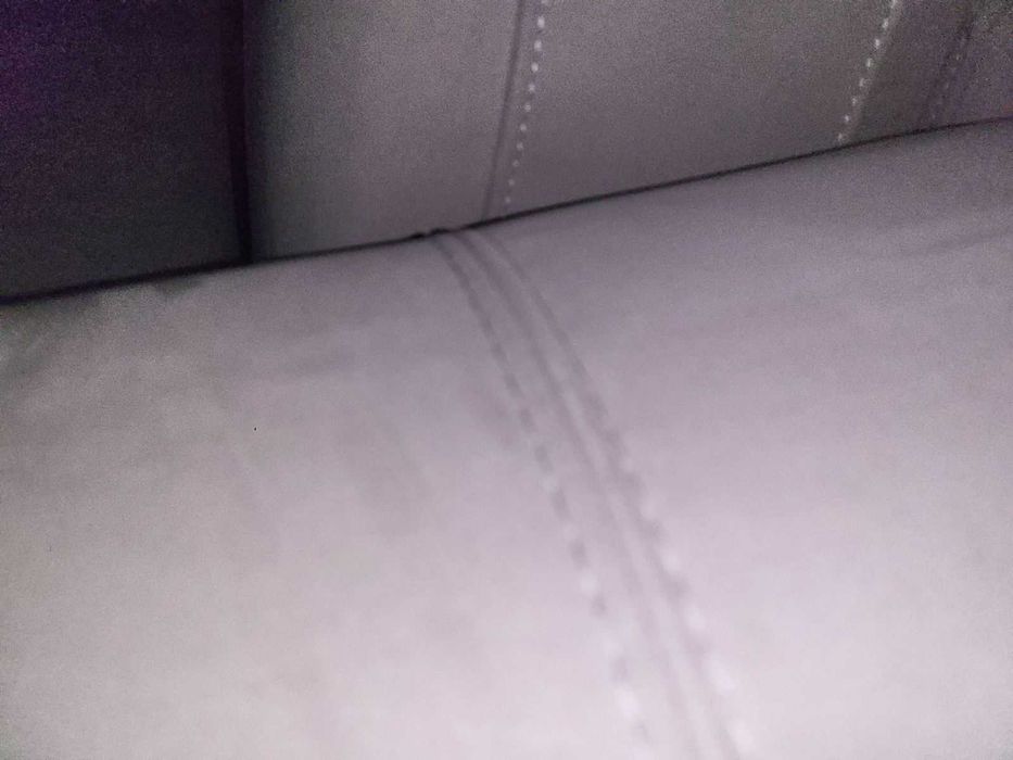 Италиански светло сив диван тройка от плат с функция сън