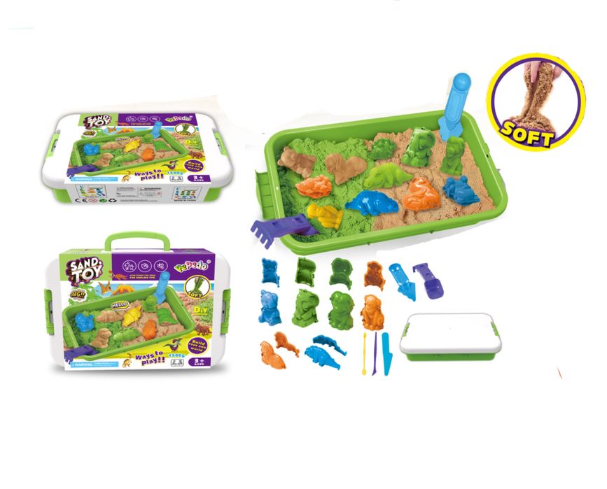 Креативен комплект кинетичен пясък и формички 3D Животни