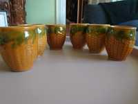 Set 6 pahare din ceramica, model porumb