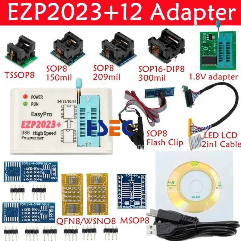 Kit programator Eeprom EZP2023 + 12 adaptoare