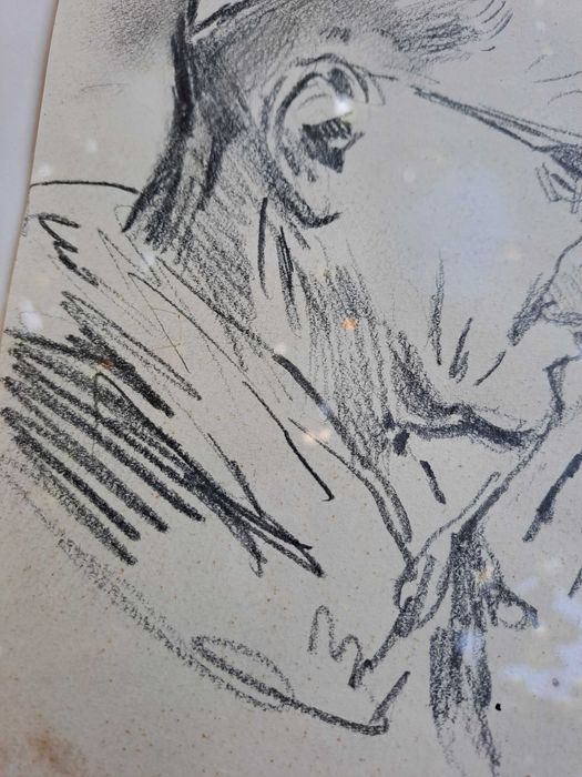 tablou desen creion 32,5/38,5 semnat ernst fuchs