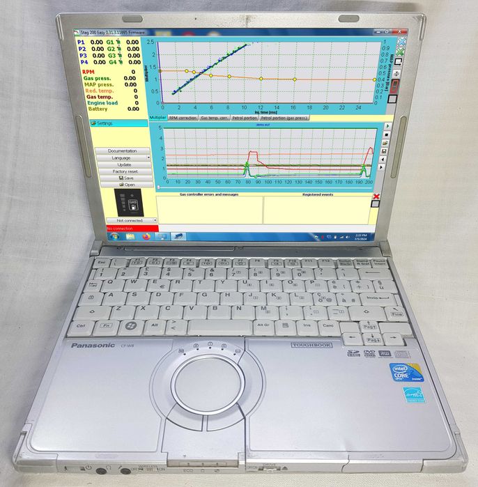 Laptop Panasonic cu alimentator si geanta de transport