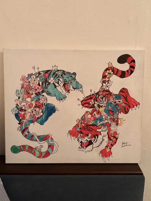 Яркая картина на холсте в стиле поп-арт