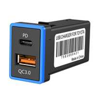 Încărcător auto Priza 2 Porturi USB QC 3.0 PD type C Încărcare rapidă