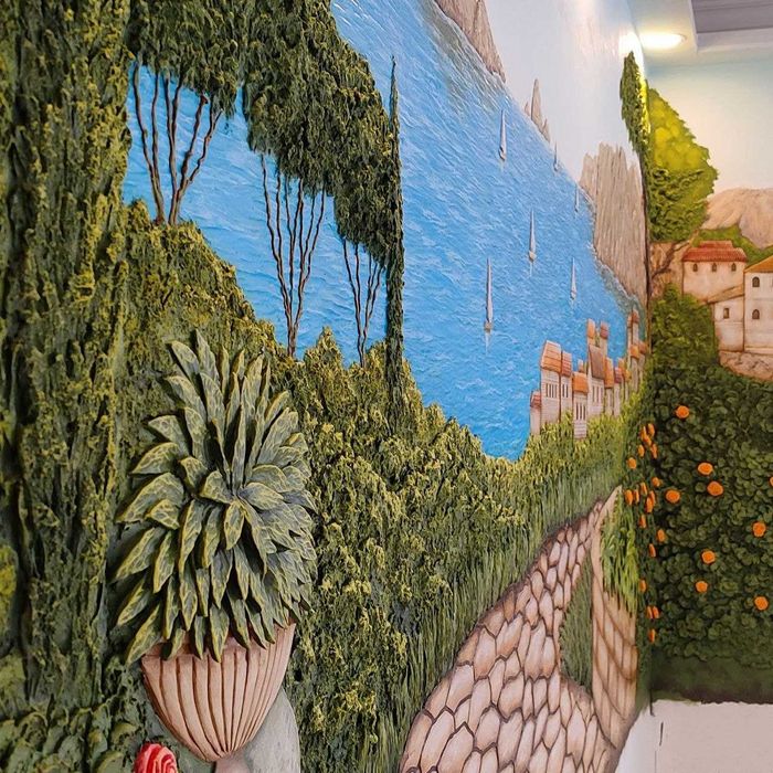 Скалы арт бетон камень. Барельеф  роспись стен картины и зеркала