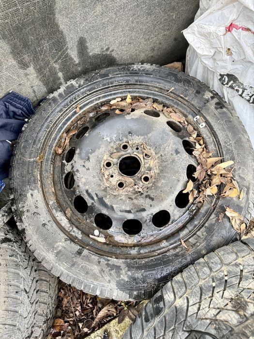 Set jante/roti otel VW 5x112 + anvelope Dunlop 205/55/r16