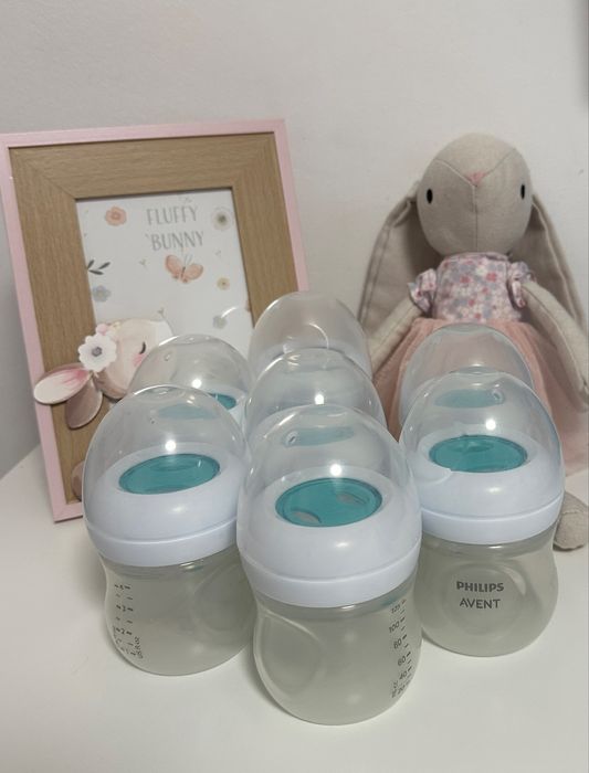 6 Biberoane Philips Avent 125ml cu dispozitiv anticolici+Nurio 150ml