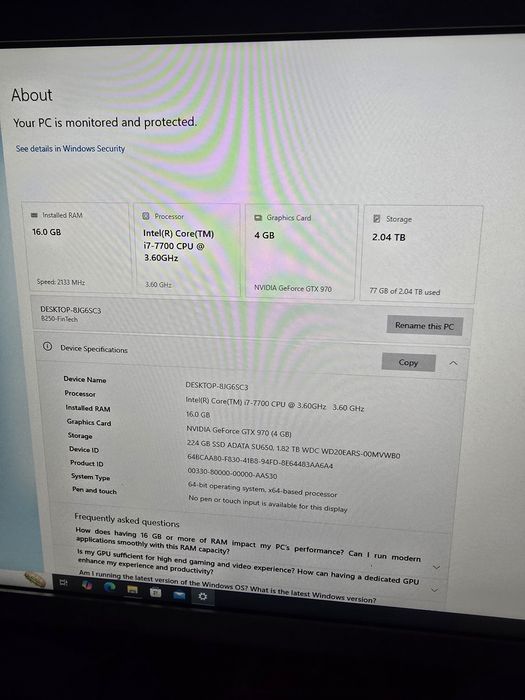 Unitate Gaming I7 7700