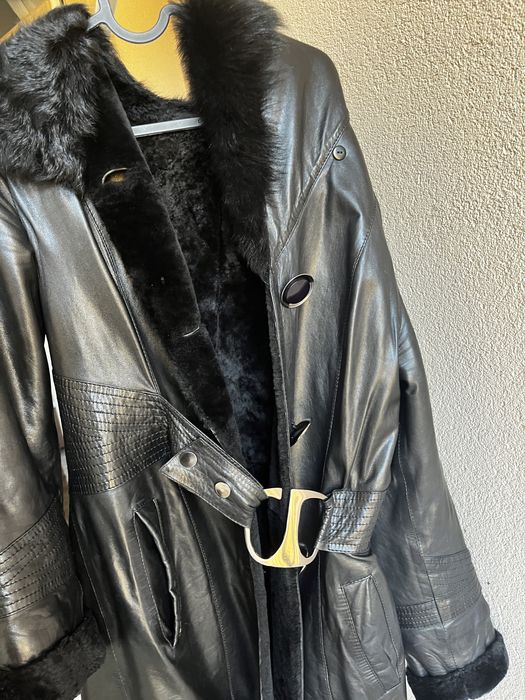 Pardesiu piele cu blana naturală nou!