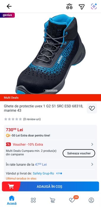 Bocanci protectie Uvex